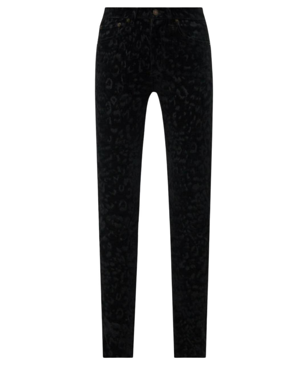 SAINT LAURENT Черные хлопко-эластановые джинсы слим, фото 1