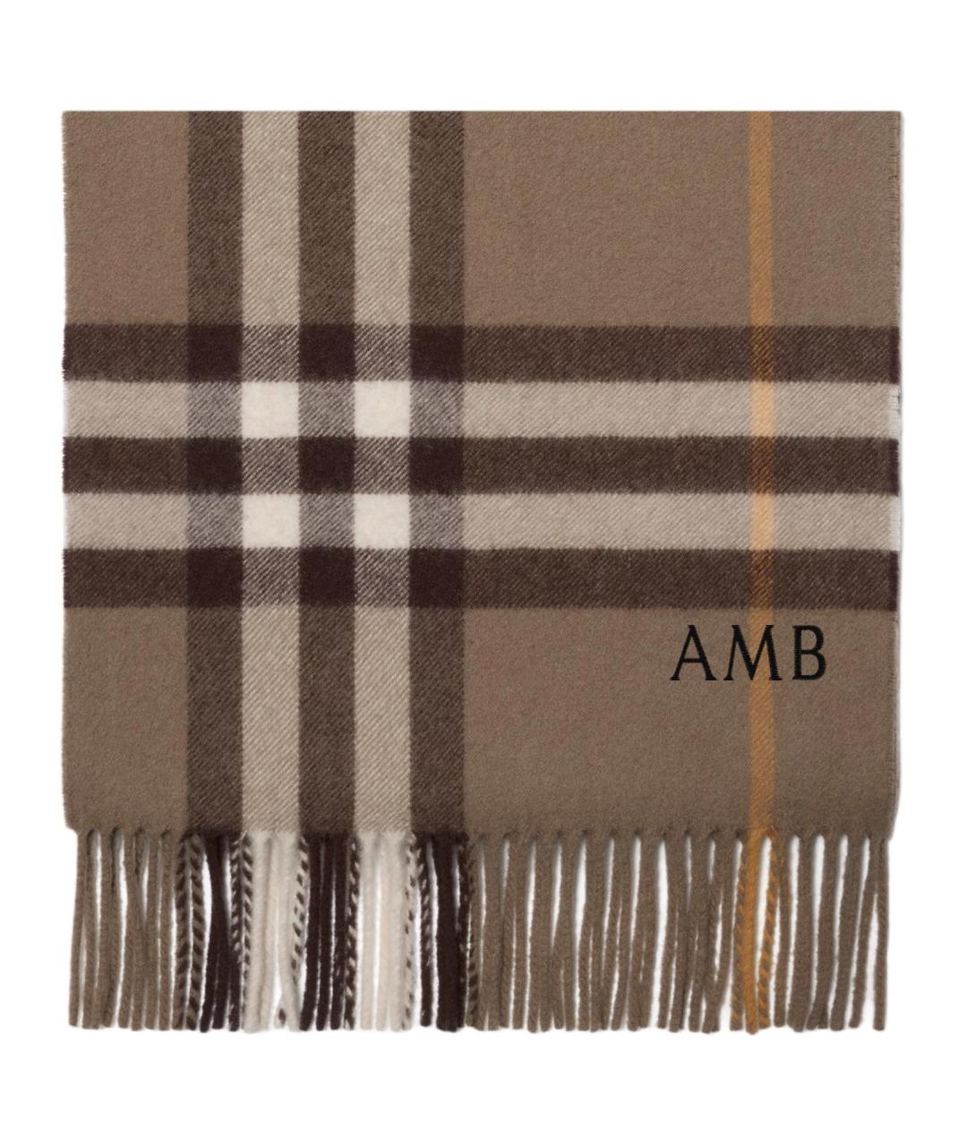 BURBERRY Коричневый кашемировый шарф, фото 3