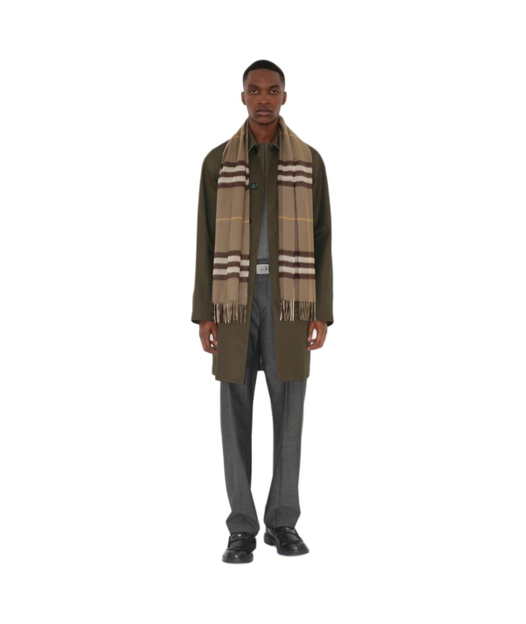 BURBERRY Коричневый кашемировый шарф, фото 4