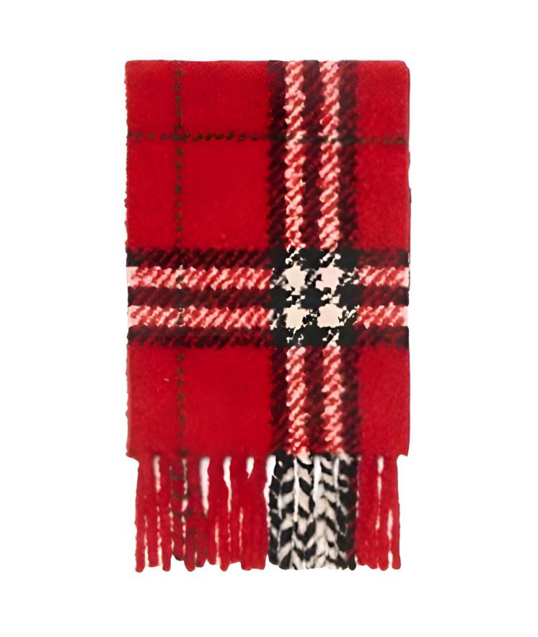 BURBERRY Красный шерстяной шарф, фото 2