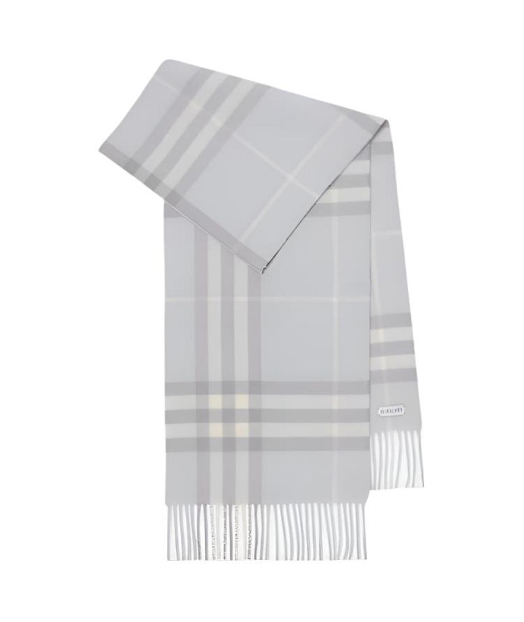 BURBERRY Серый кашемировый шарф, фото 1
