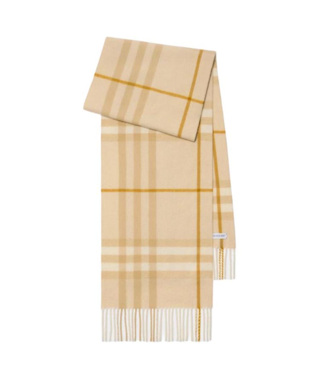 BURBERRY Бежевый кашемировый шарф, фото 1