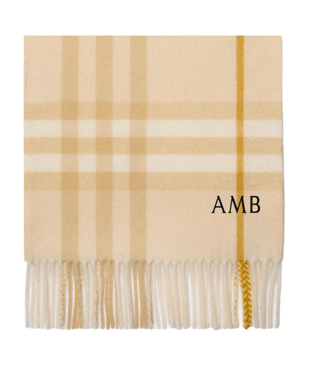 BURBERRY Бежевый кашемировый шарф, фото 3