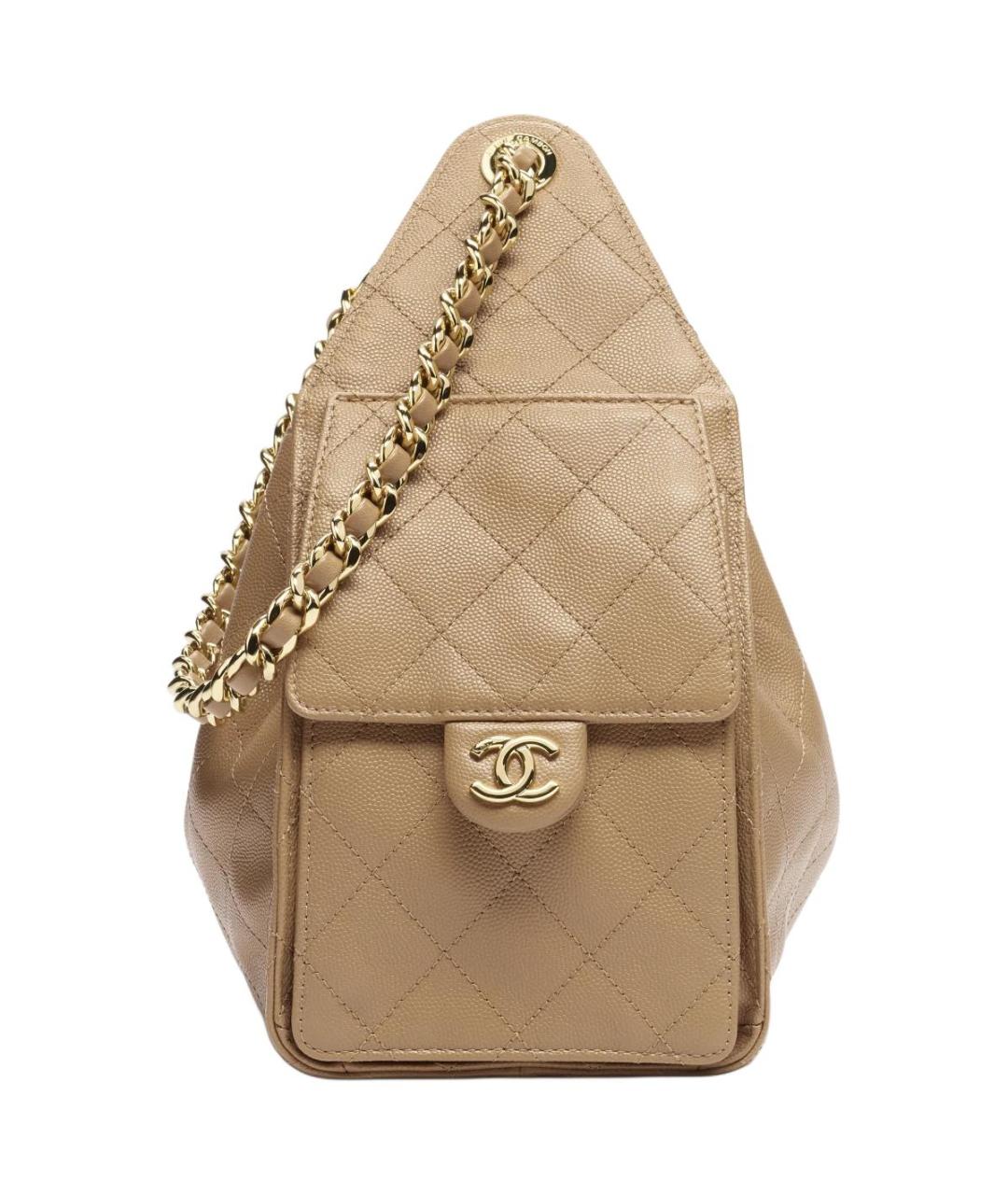 CHANEL Коричневая кожаная сумка через плечо, фото 3