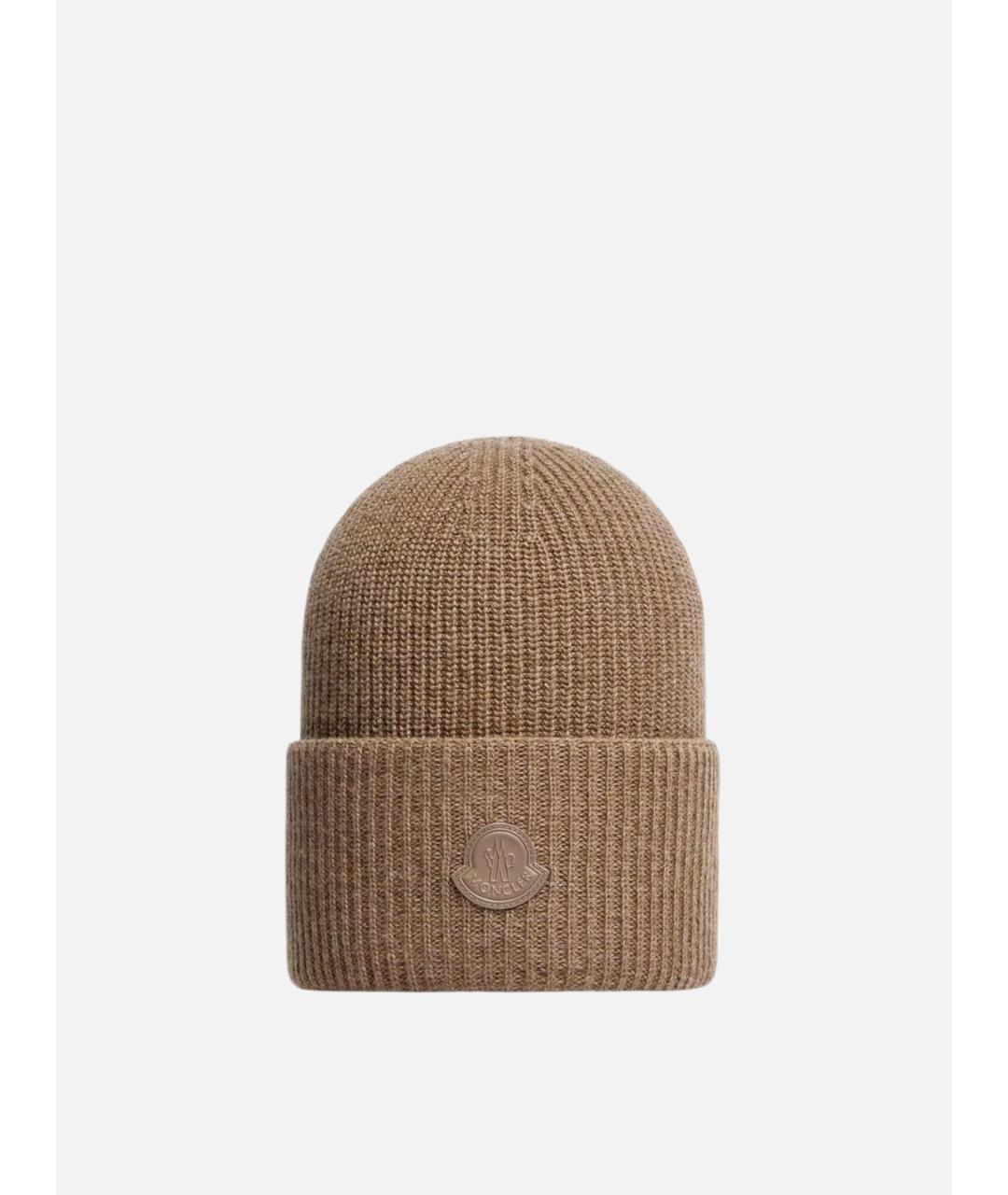 MONCLER Бежевая шерстяная шапка, фото 3