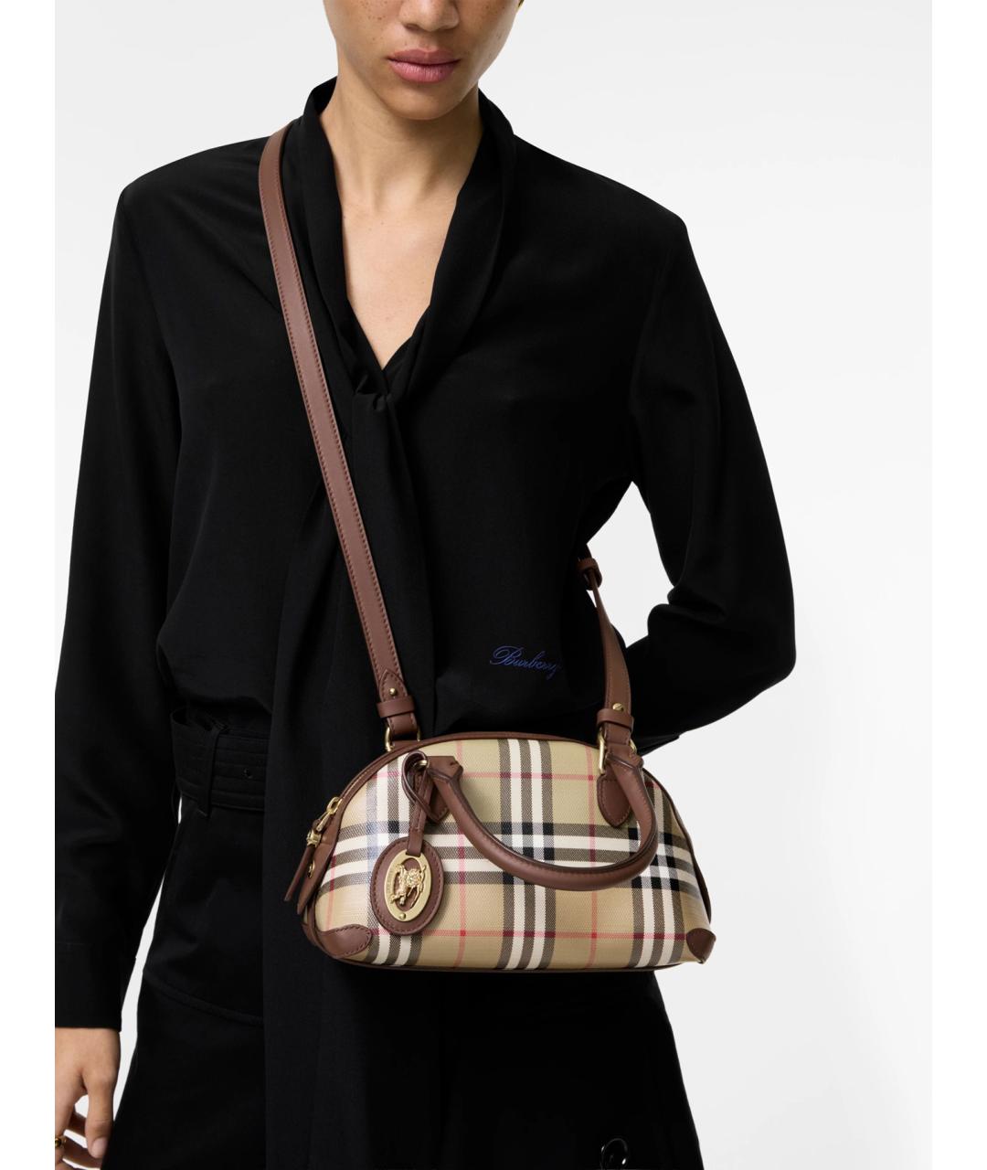BURBERRY Бежевая сумка тоут из канвы, фото 2