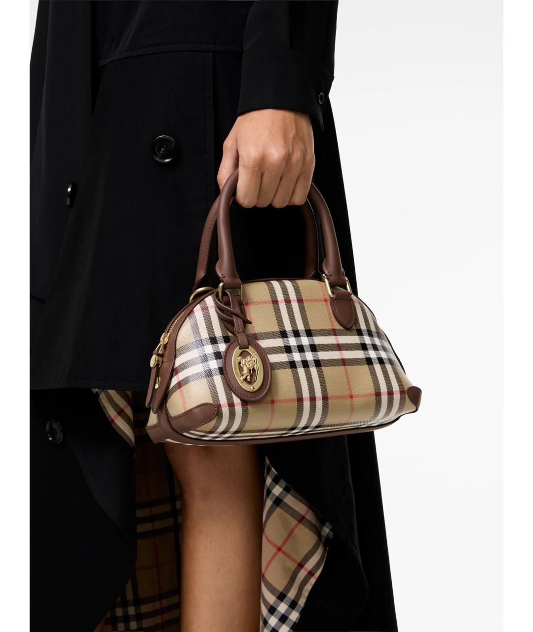 BURBERRY Бежевая сумка тоут из канвы, фото 3