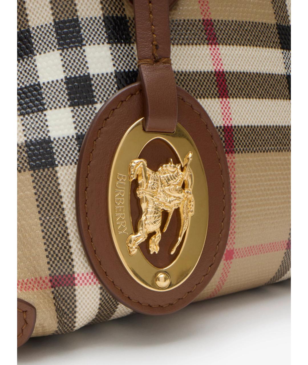 BURBERRY Бежевая сумка тоут из канвы, фото 7