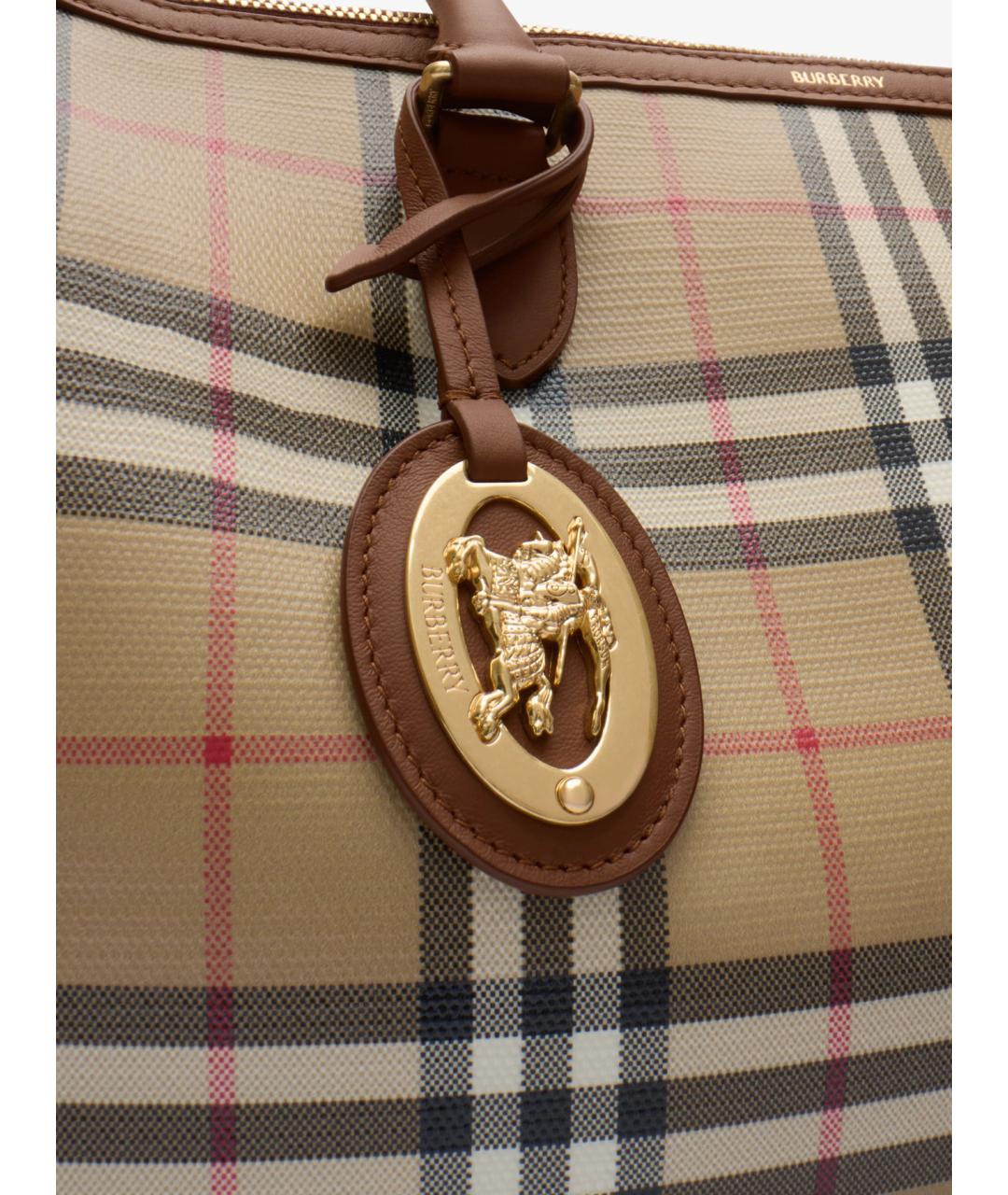 BURBERRY Бежевая сумка тоут из канвы, фото 6