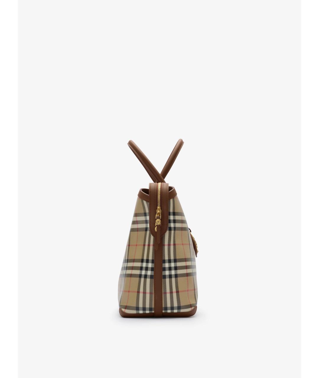 BURBERRY Бежевая сумка тоут из канвы, фото 4