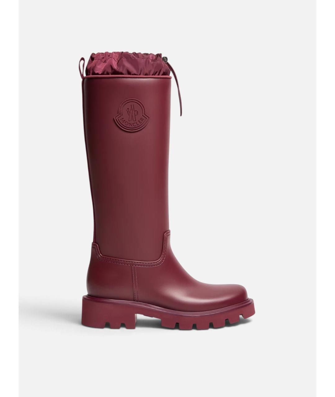 MONCLER Бордовые резиновые сапоги, фото 4