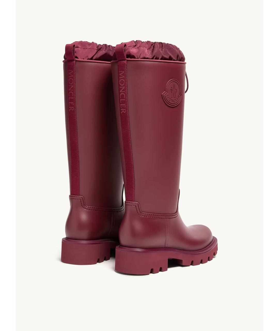 MONCLER Бордовые резиновые сапоги, фото 3
