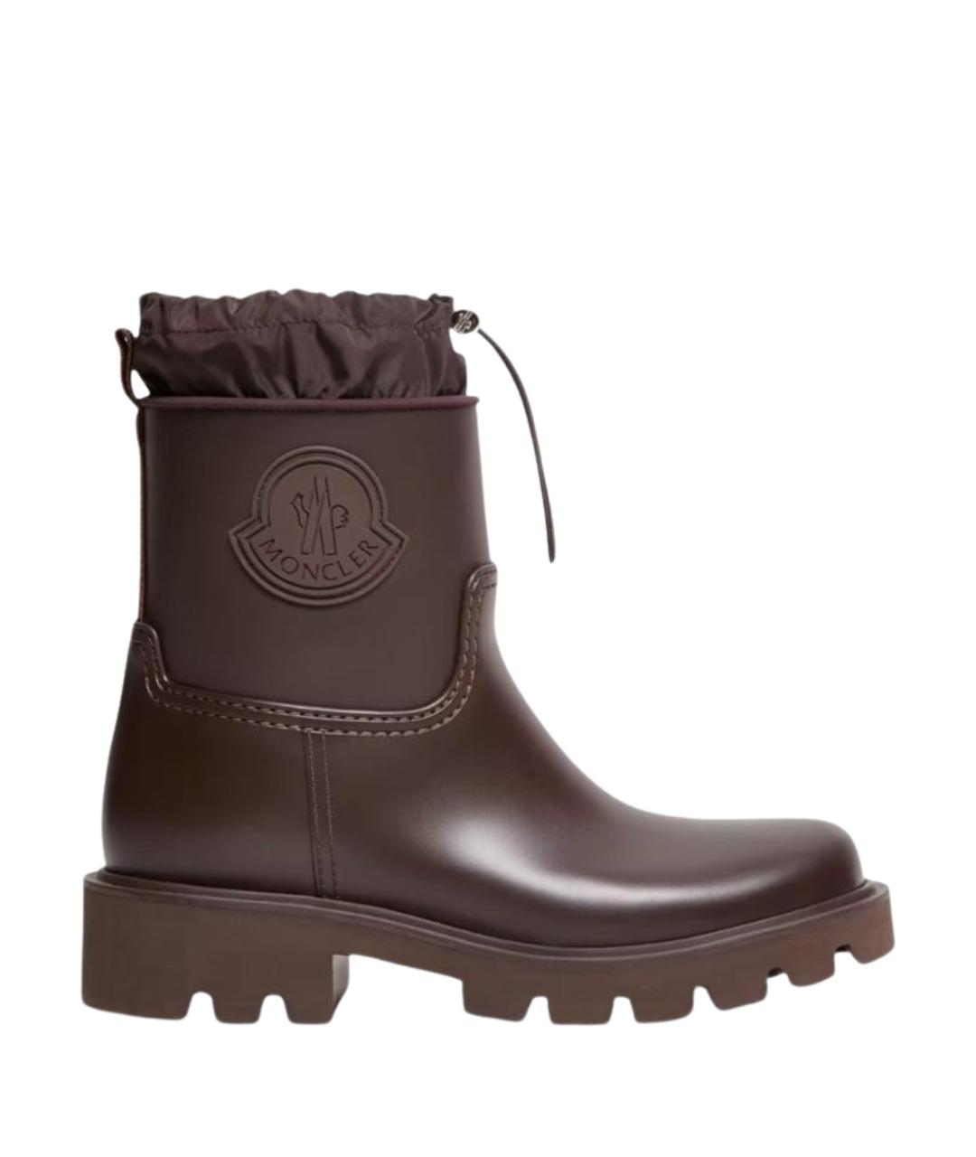 MONCLER Коричневые резиновые сапоги, фото 1