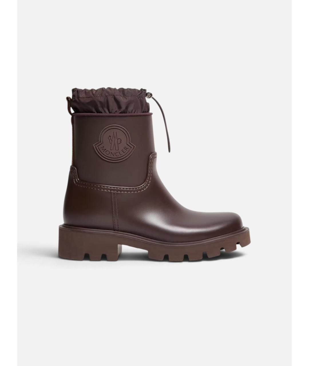 MONCLER Коричневые резиновые сапоги, фото 4