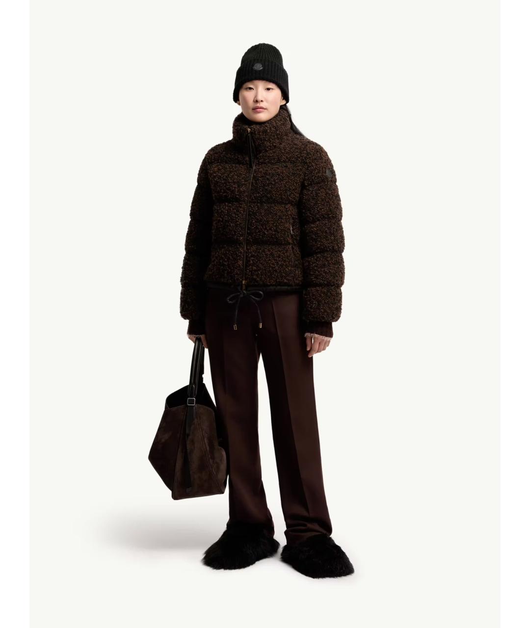 MONCLER Коричневый пуховик, фото 2