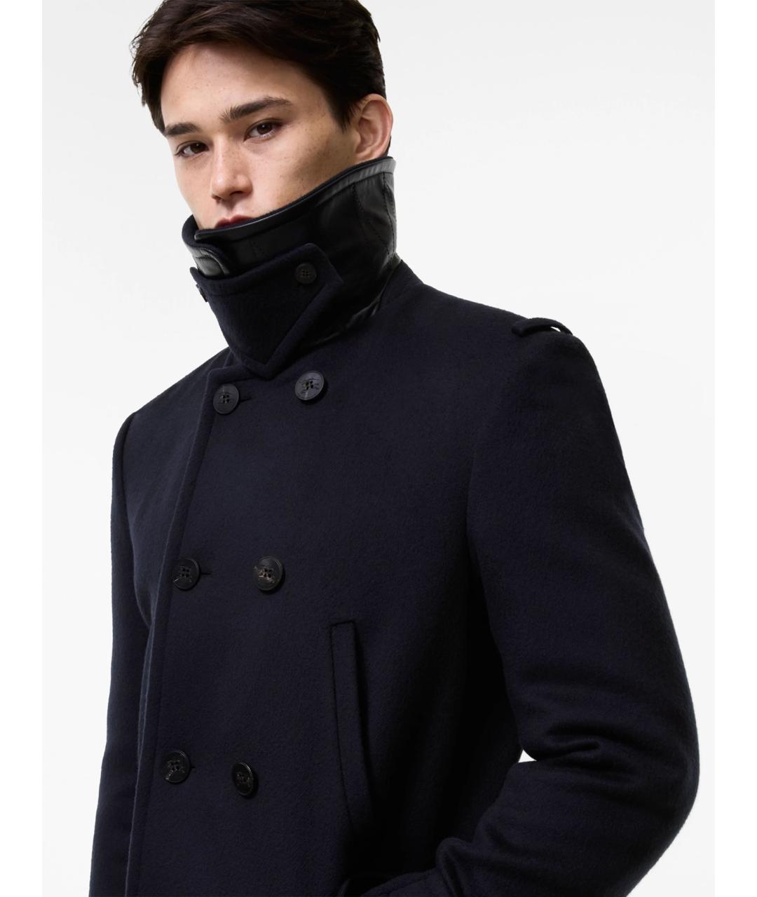 BURBERRY Темно-синее шерстяное пальто, фото 3