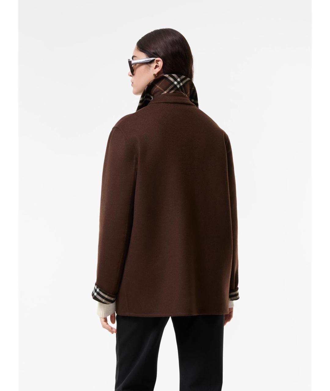 BURBERRY Коричневое шерстяное пальто, фото 3