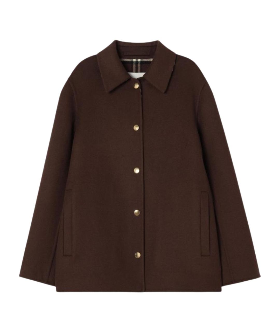 BURBERRY Коричневое шерстяное пальто, фото 1