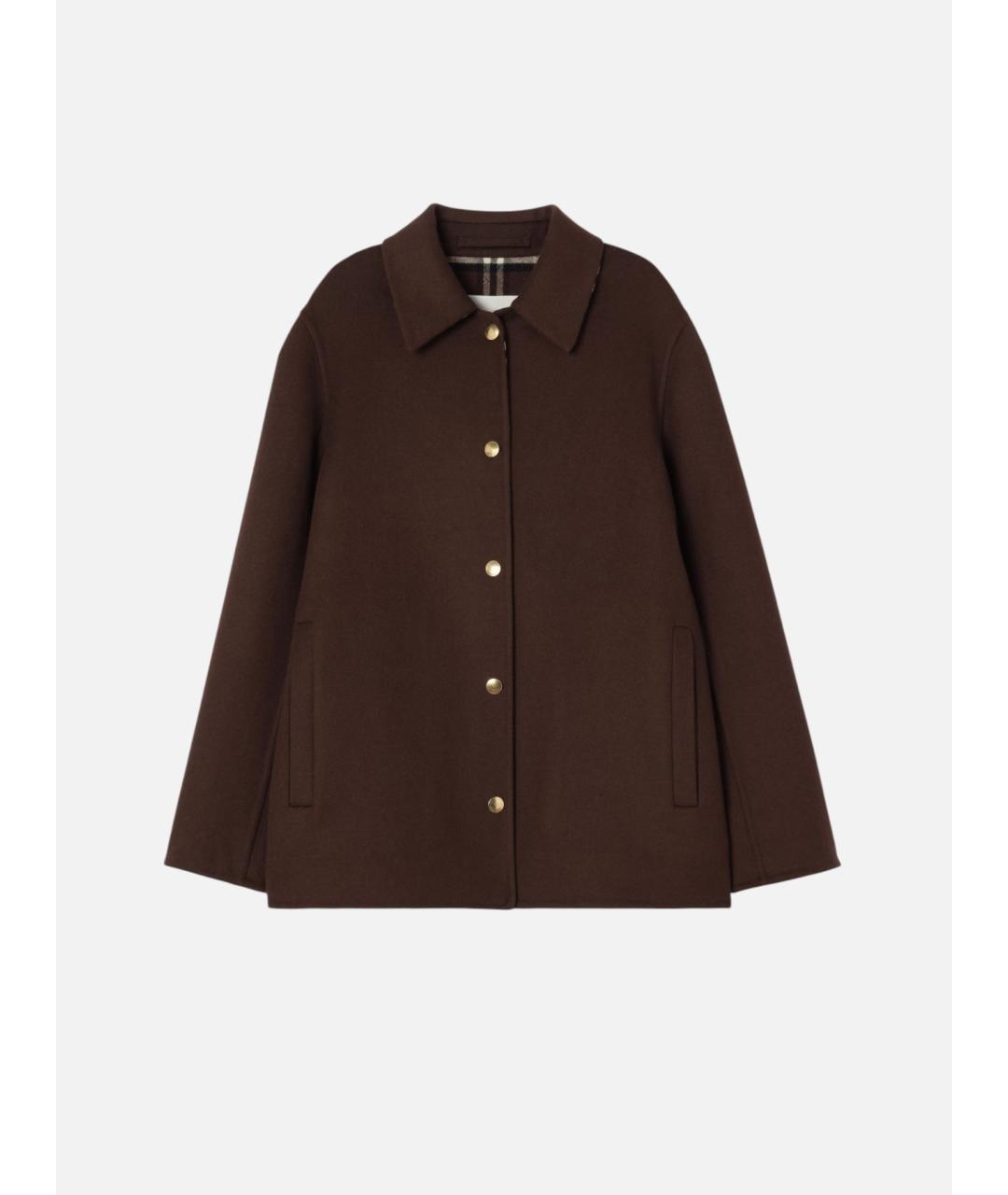 BURBERRY Коричневое шерстяное пальто, фото 4