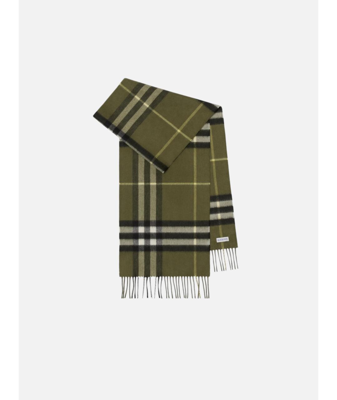 BURBERRY Зеленый кашемировый шарф, фото 6