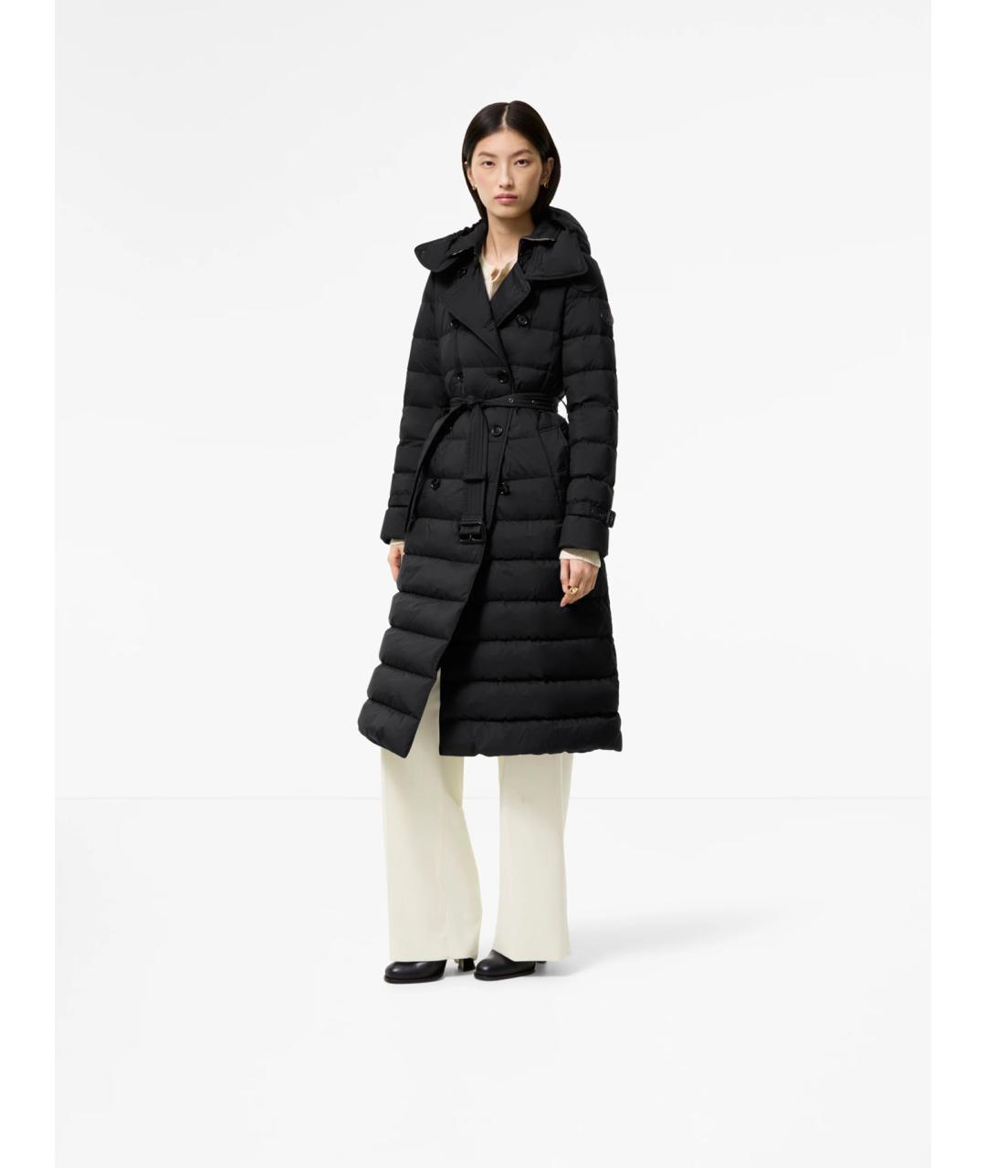 BURBERRY Черный нейлоновый пуховик, фото 2
