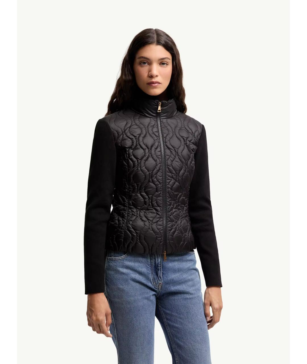 MONCLER Черный хлопковый кардиган, фото 2