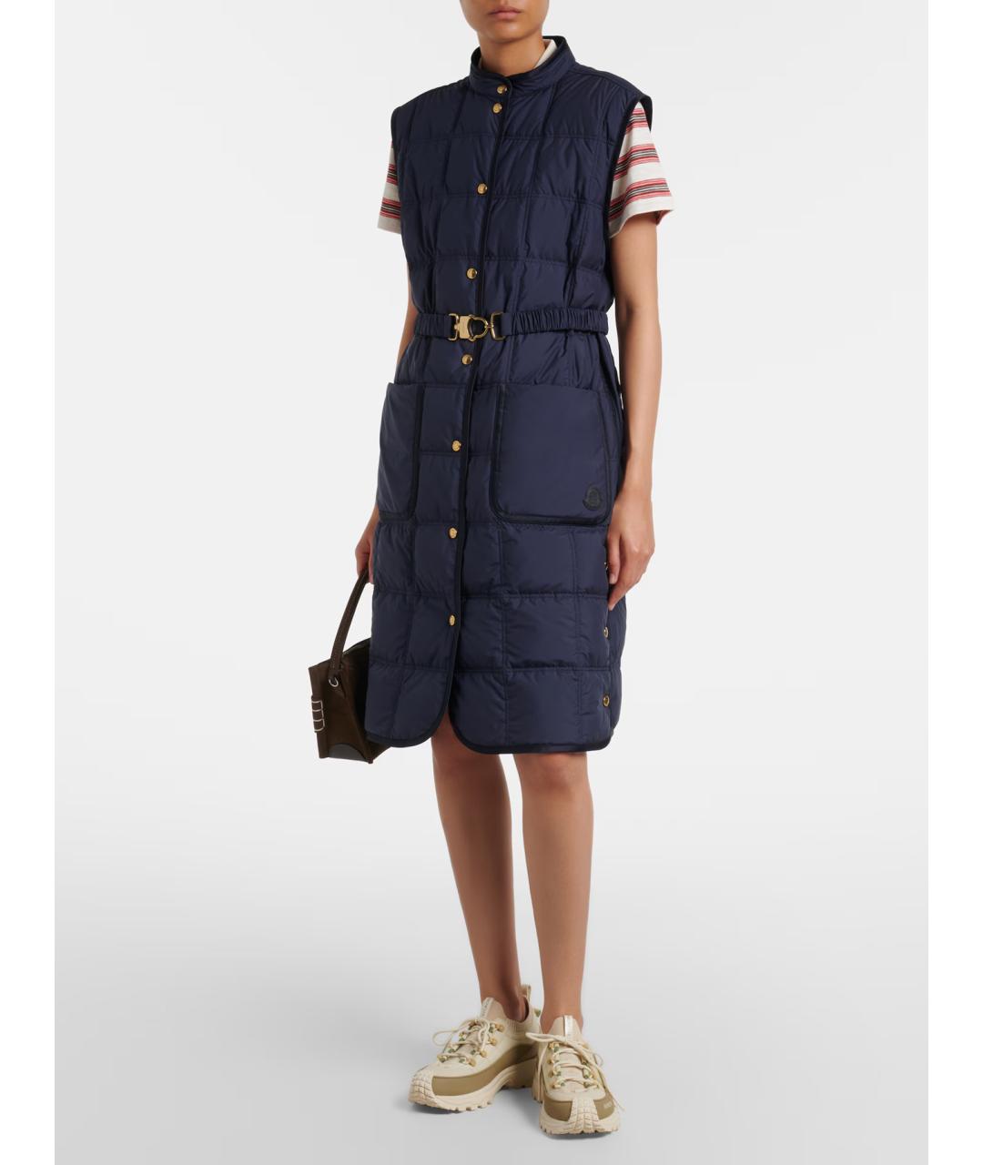 MONCLER Синий полиэстеровый жилет, фото 2