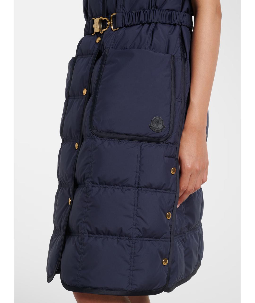 MONCLER Синий полиэстеровый жилет, фото 3