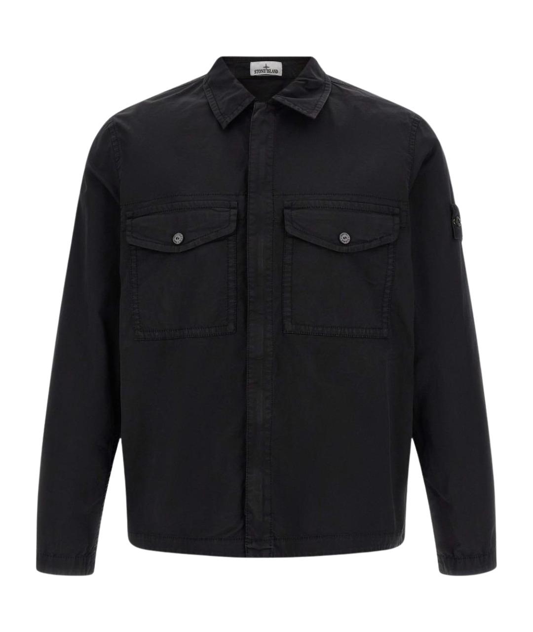 STONE ISLAND Черная хлопковая кэжуал рубашка, фото 1