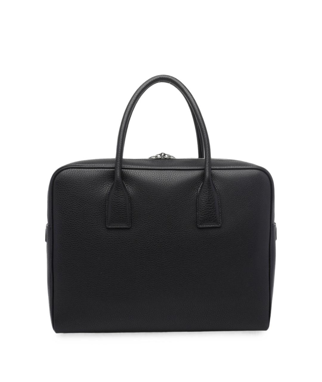 SAINT LAURENT Черный кожаный портфель, фото 3