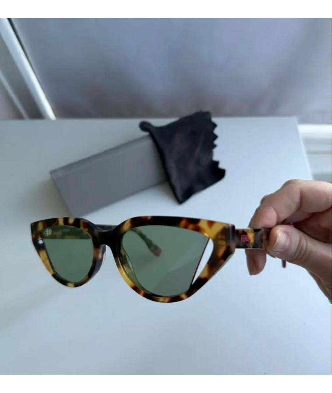 FENDI Мульти пластиковые солнцезащитные очки, фото 2