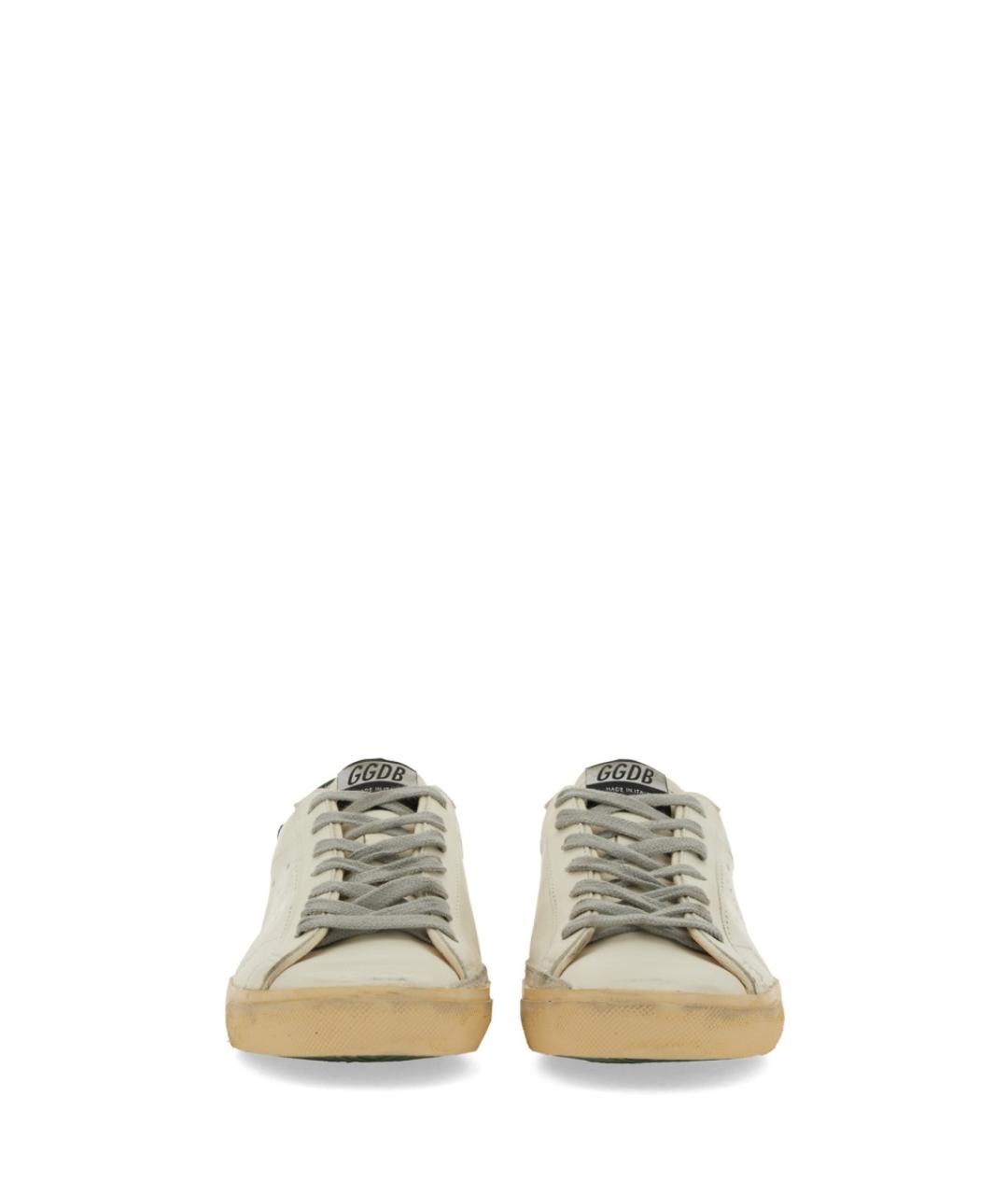 GOLDEN GOOSE Белые кожаные низкие кроссовки / кеды, фото 5