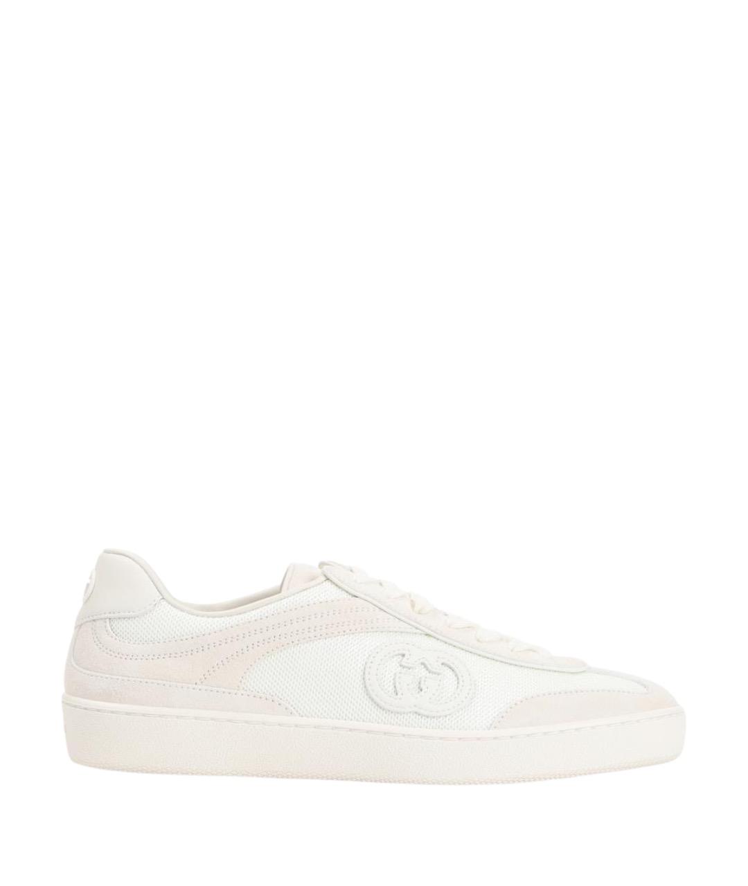 GUCCI Белые кожаные кеды, фото 1