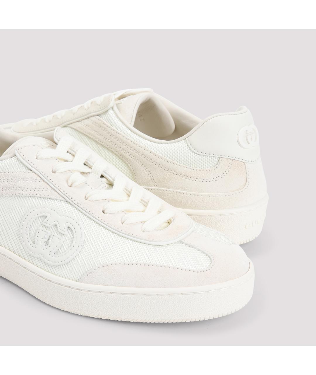 GUCCI Белые кожаные кеды, фото 5