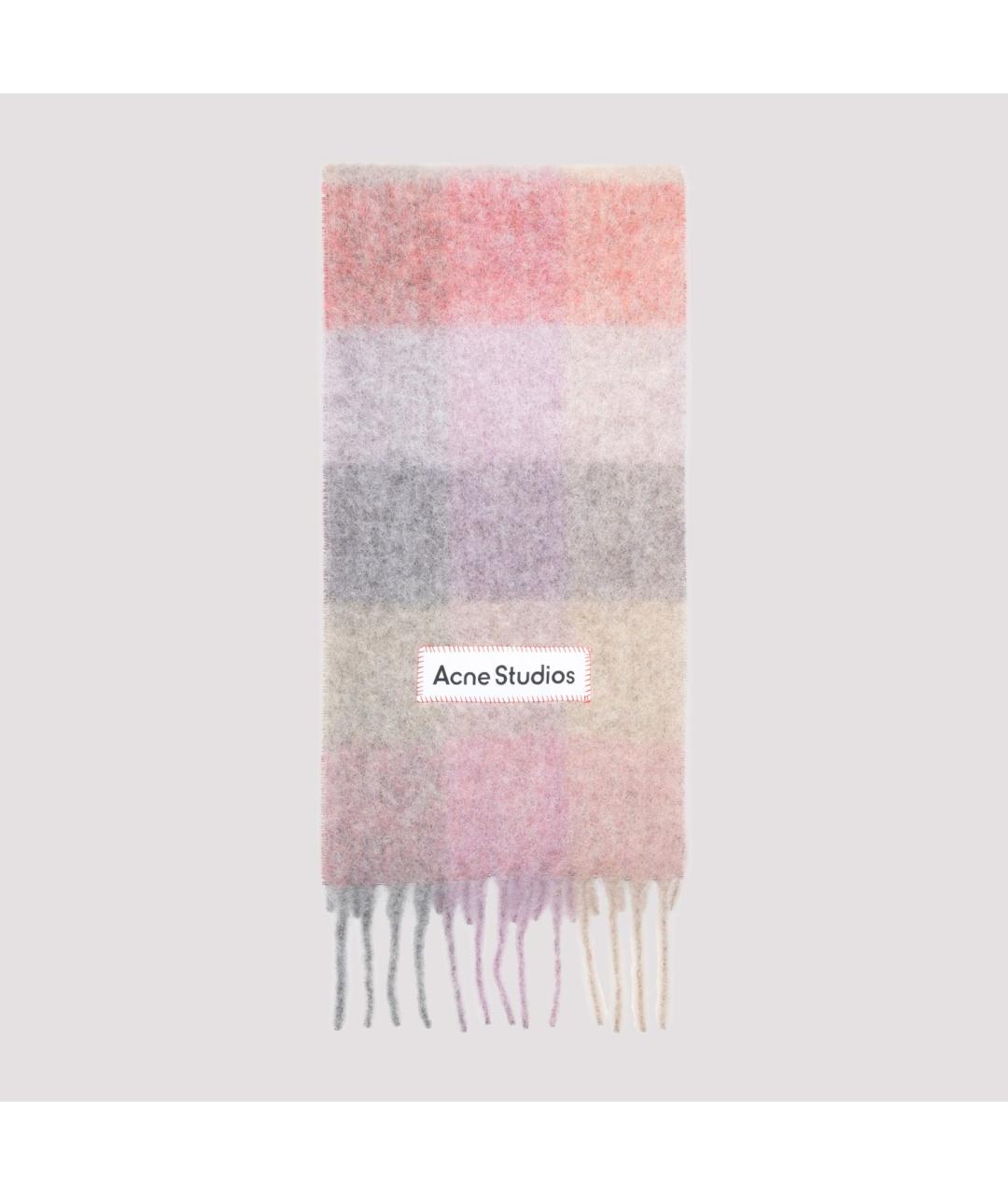 ACNE STUDIOS Розовый шерстяной шарф, фото 2