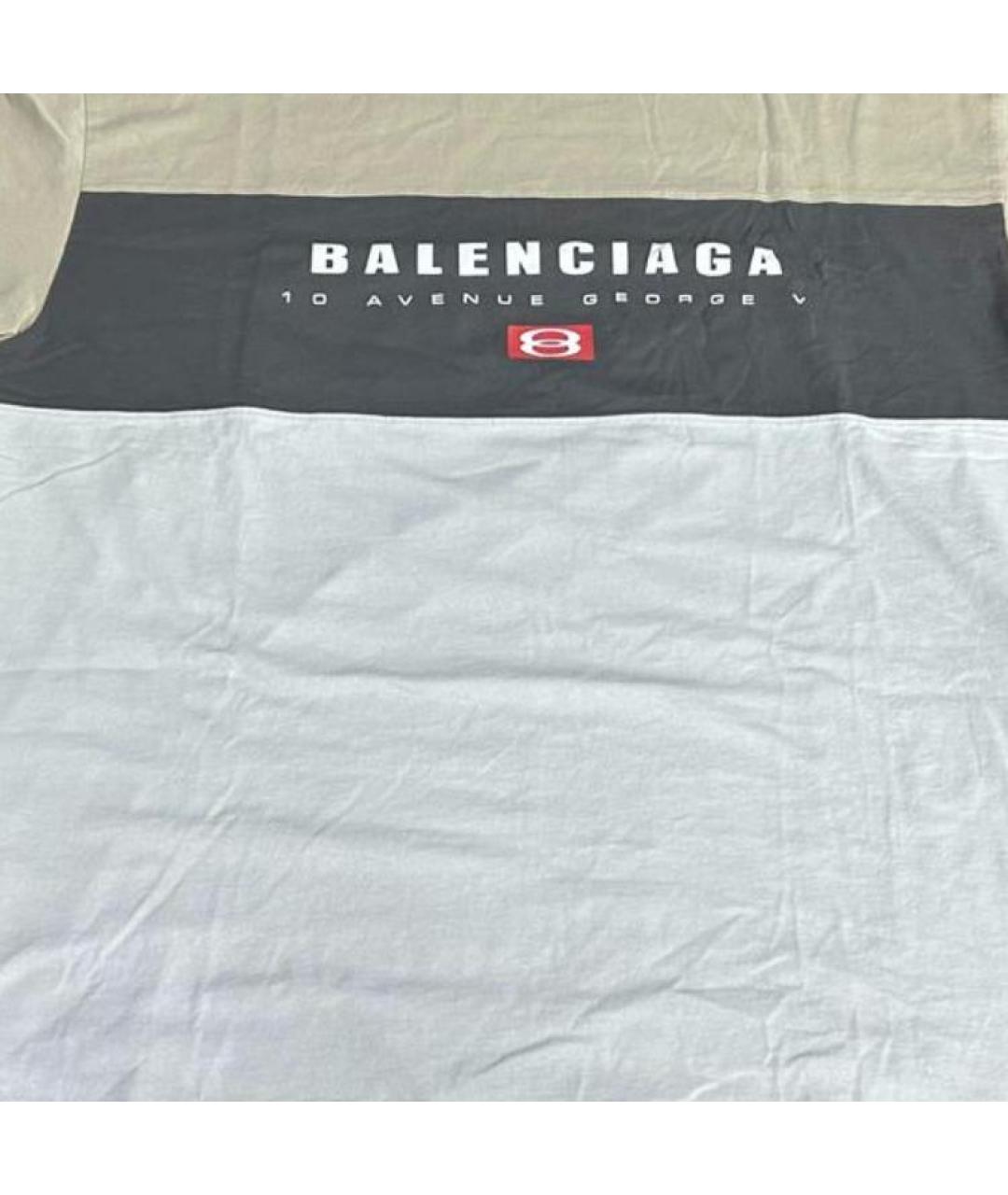 BALENCIAGA Бежевая футболка, фото 3