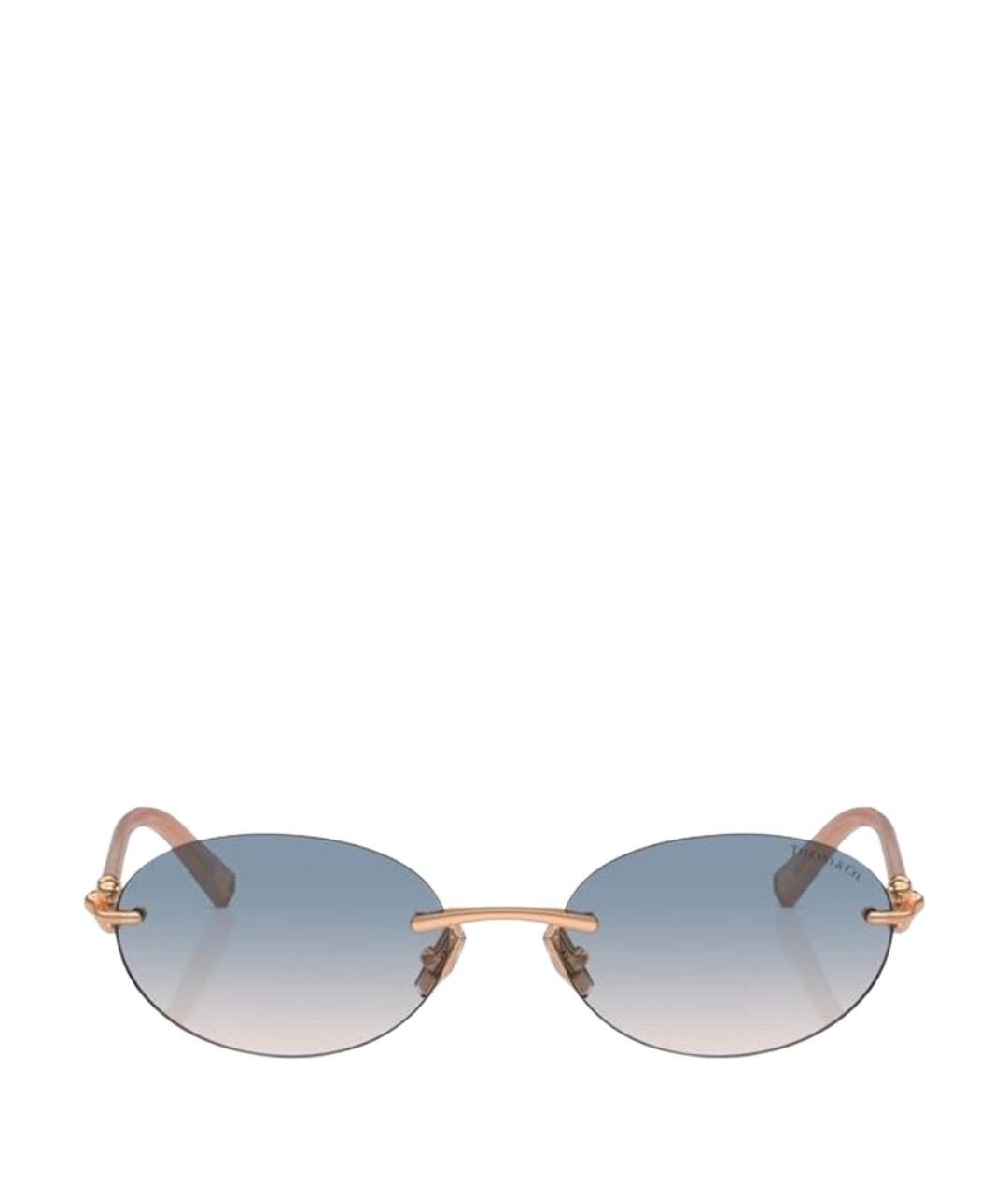 TIFFANY&CO Золотые металлические солнцезащитные очки, фото 1