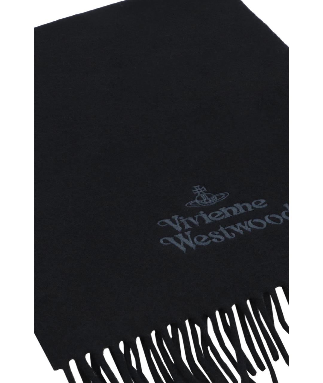 VIVIENNE WESTWOOD Черный шерстяной шарф, фото 3