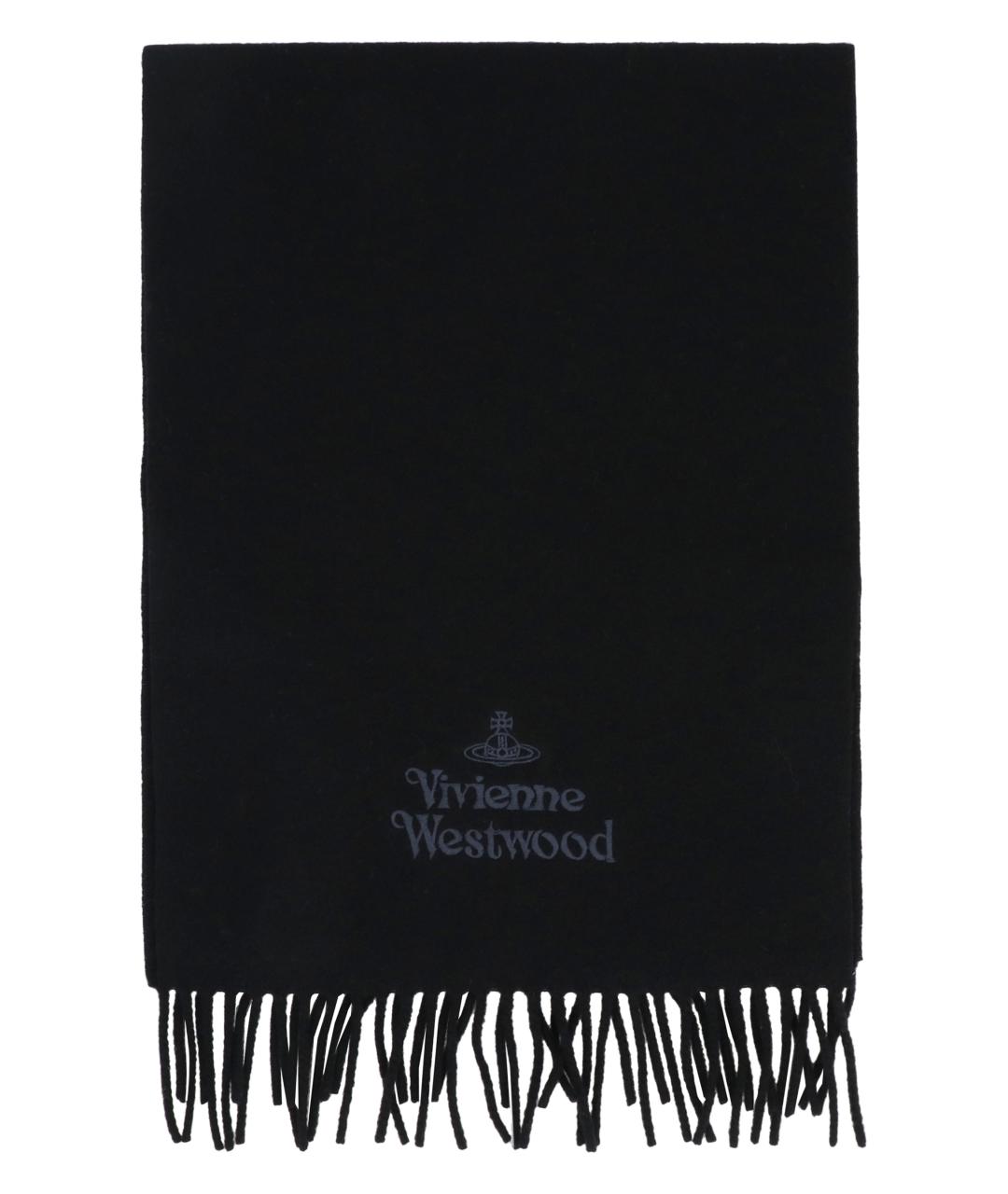 VIVIENNE WESTWOOD Черный шерстяной шарф, фото 2