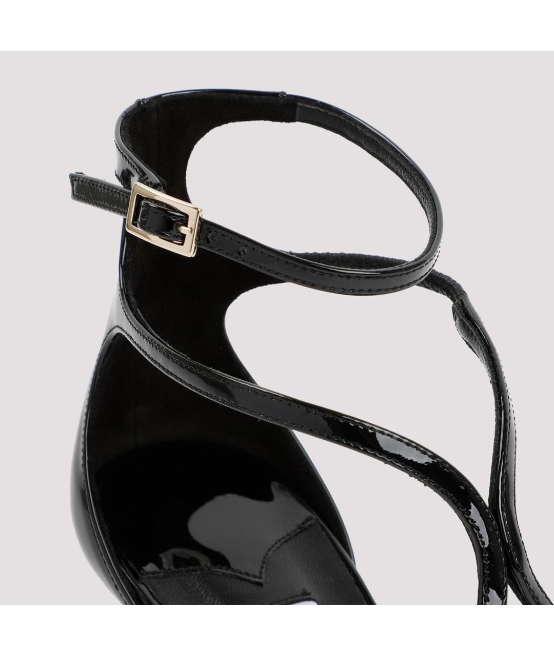 JIMMY CHOO Черные кожаные босоножки, фото 5