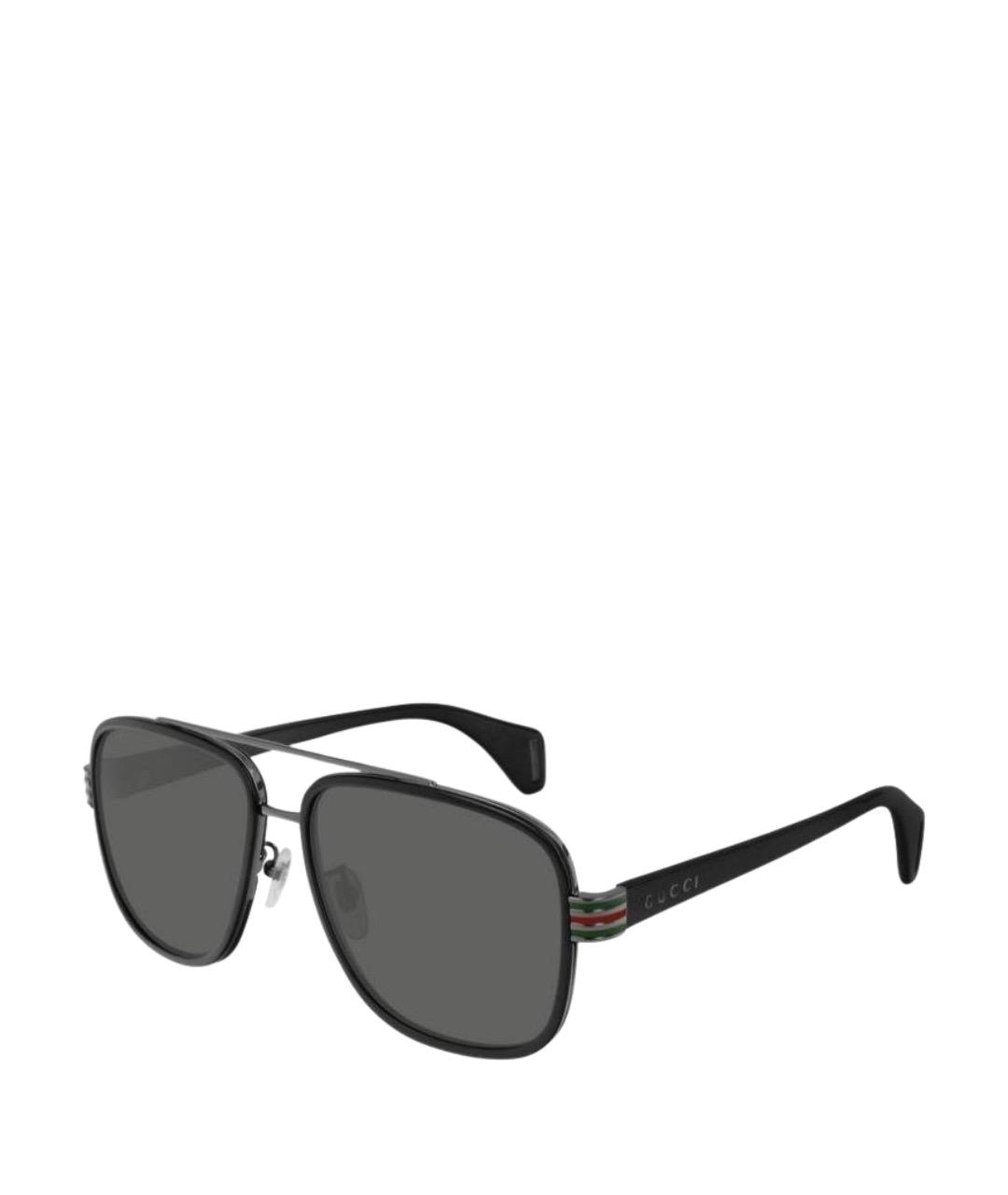 GUCCI Черные металлические солнцезащитные очки, фото 1