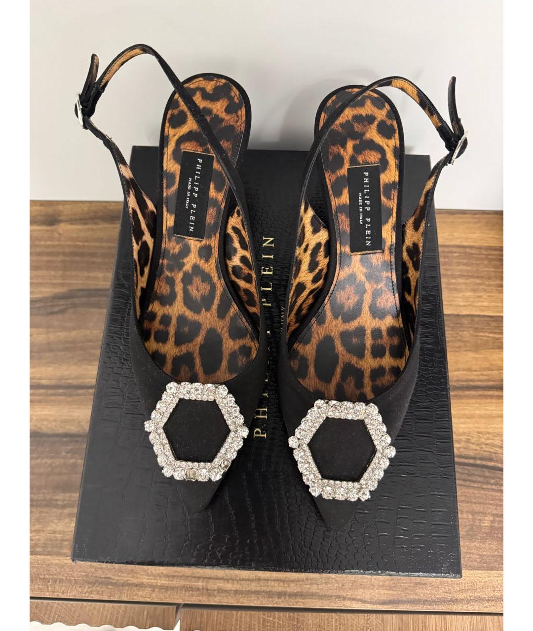PHILIPP PLEIN Черные текстильные туфли, фото 2
