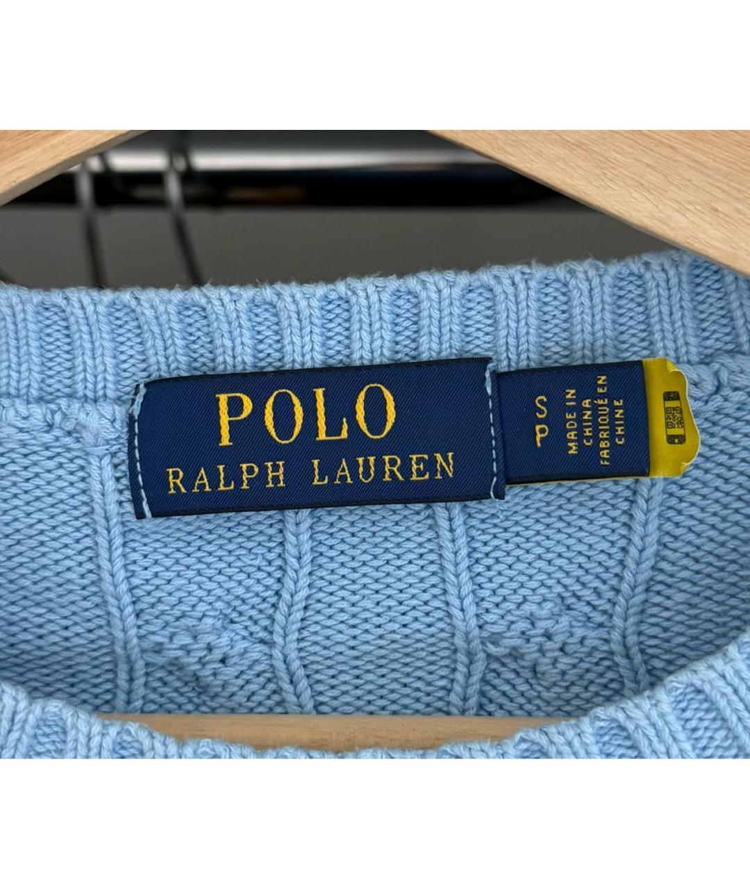 POLO RALPH LAUREN Голубой шерстяной джемпер / свитер, фото 4
