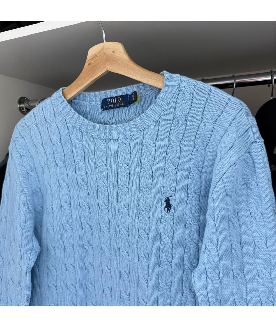 POLO RALPH LAUREN Голубой шерстяной джемпер / свитер, фото 3