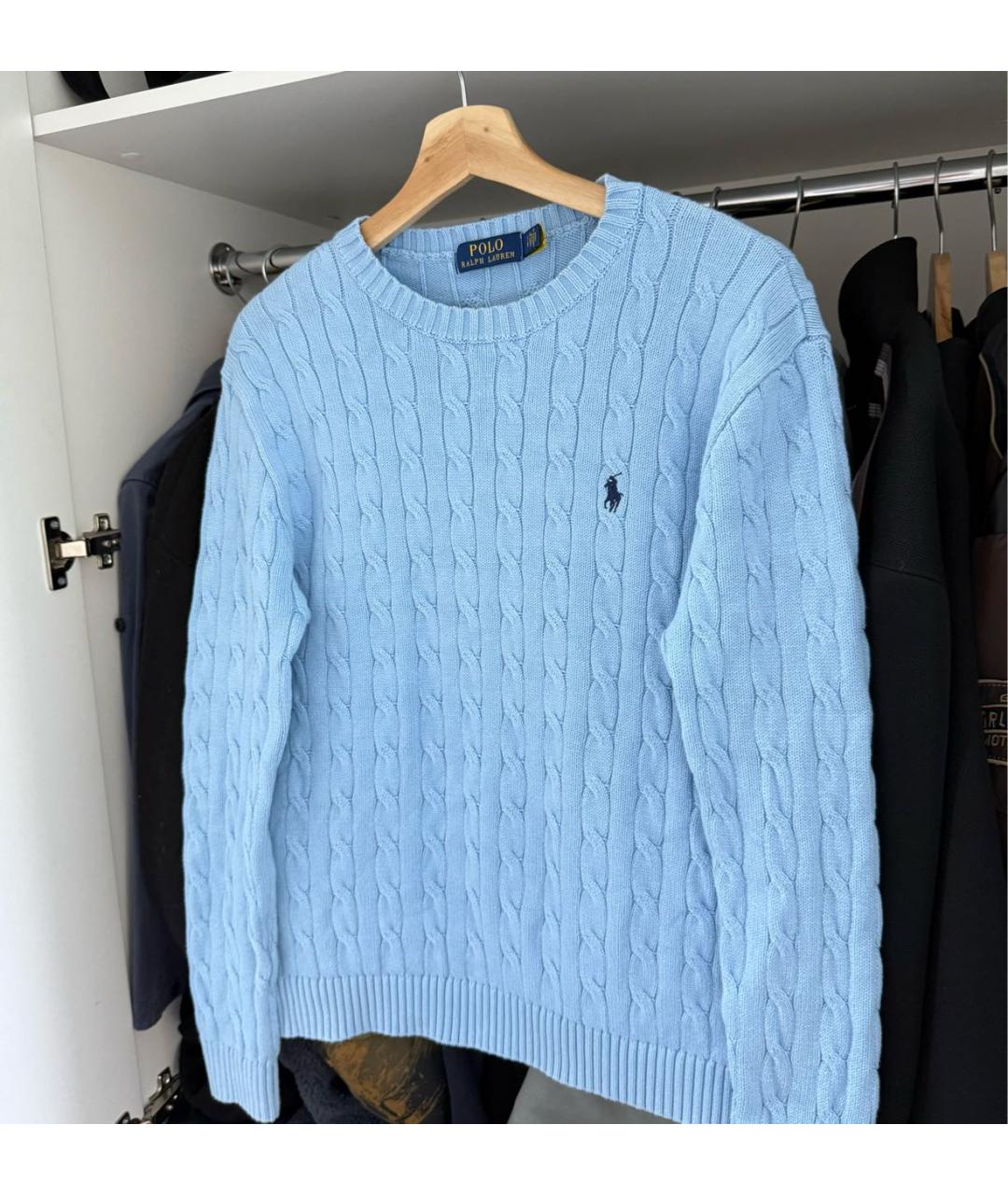 POLO RALPH LAUREN Голубой шерстяной джемпер / свитер, фото 2