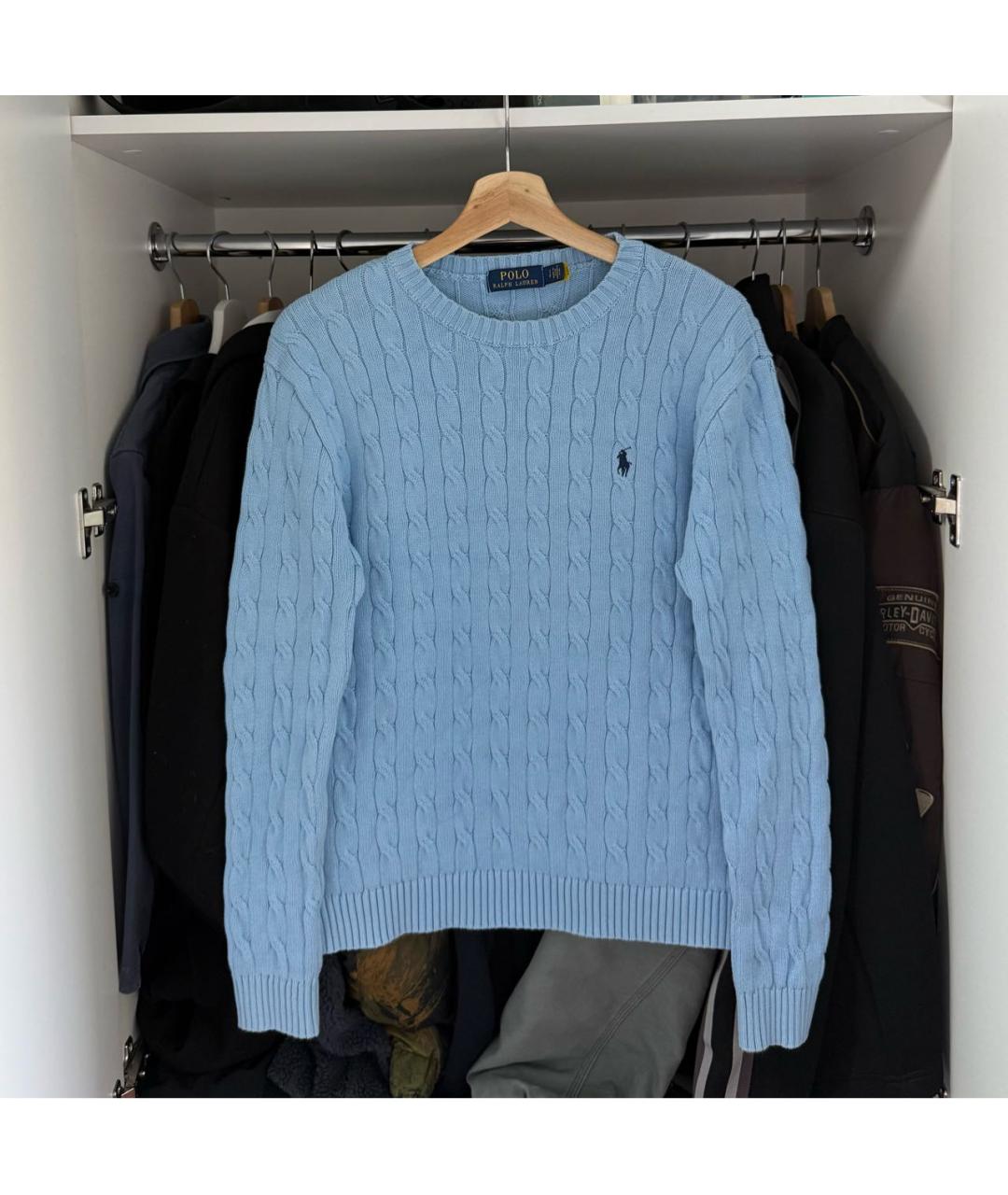 POLO RALPH LAUREN Голубой шерстяной джемпер / свитер, фото 6