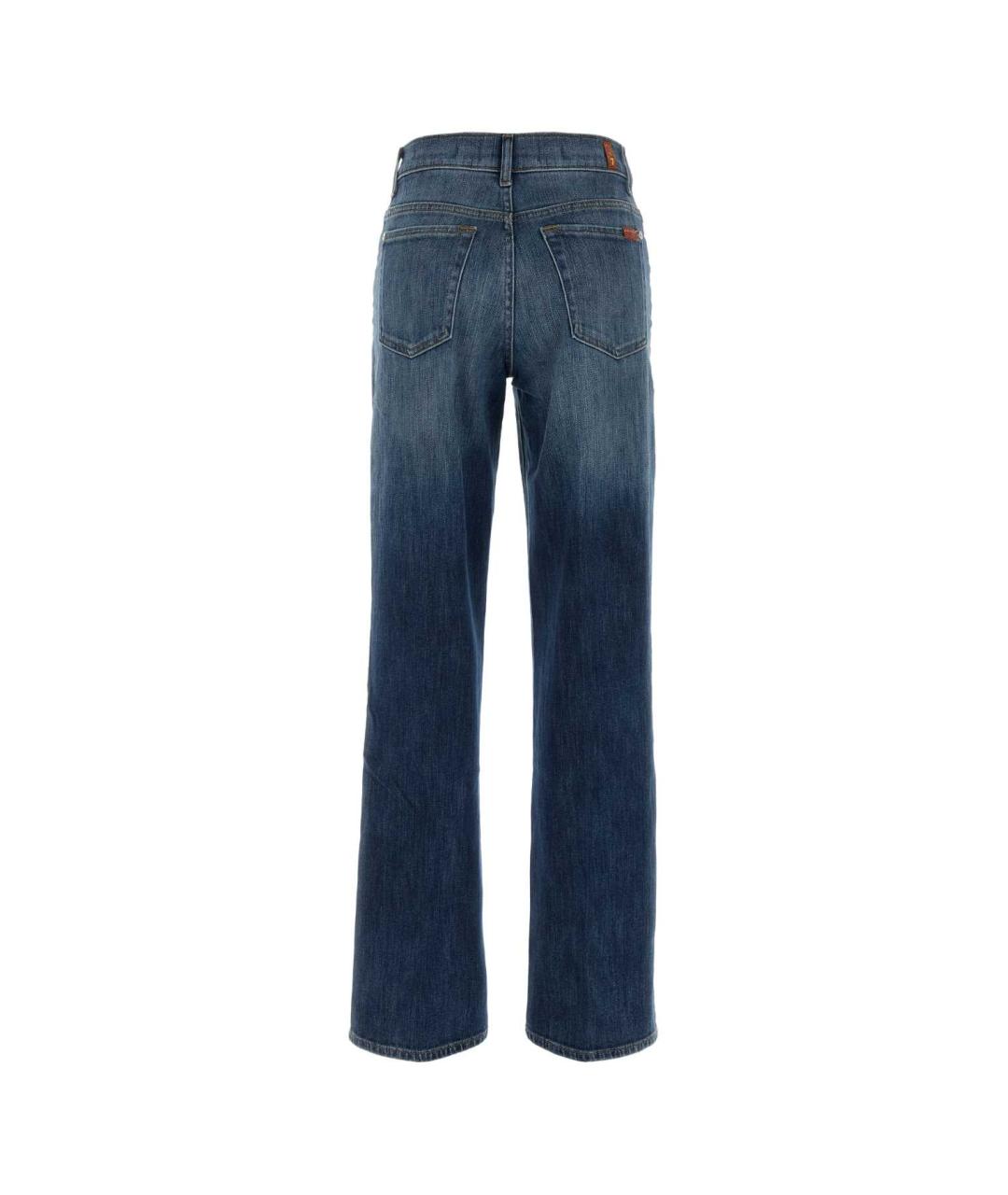 7 FOR ALL MANKIND Синие хлопковые прямые джинсы, фото 2