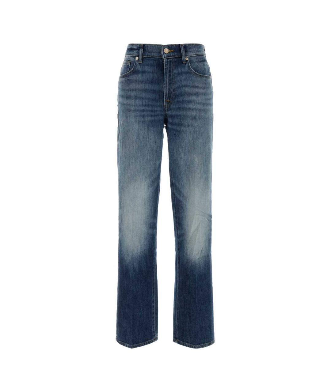 7 FOR ALL MANKIND Синие хлопковые прямые джинсы, фото 1