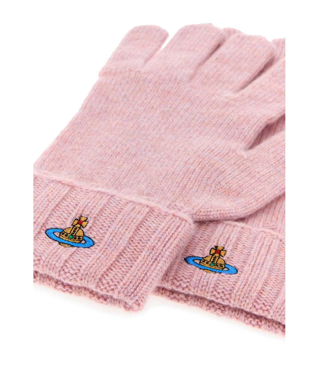 VIVIENNE WESTWOOD Розовые кашемировые перчатки, фото 2