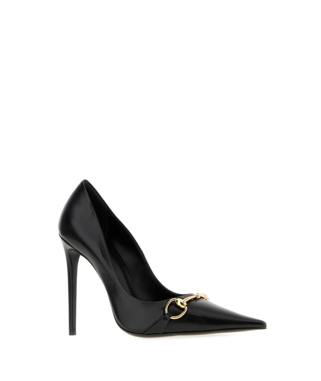 GUCCI Черные кожаные туфли, фото 2